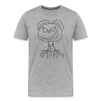 cheeky tree - Men's Premium Organic T-Shirt - heather grey - Front - Damien (186cm)