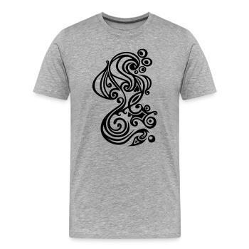 Seepferd - Männer Premium Bio T-Shirt - Grau meliert - Vorne - Damien (186cm)
