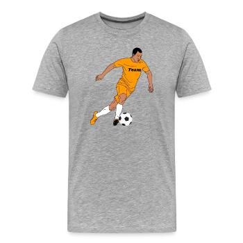 Team spirit in the orange jersey - Men's Premium Organic T-Shirt - heather grey - Front - Damien (186cm)