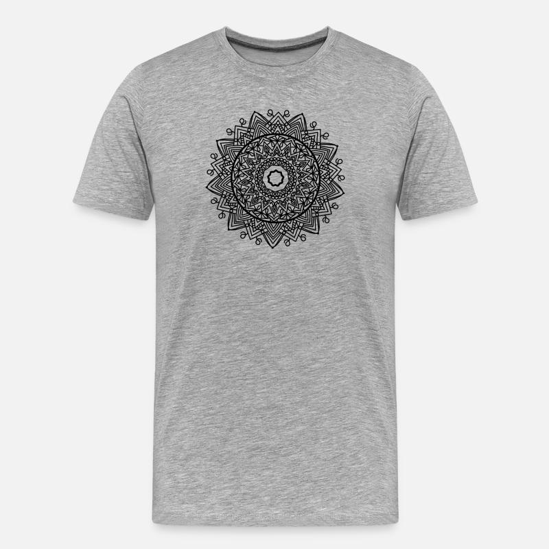 Mandala - Männer Premium Bio T-Shirt - Grau meliert