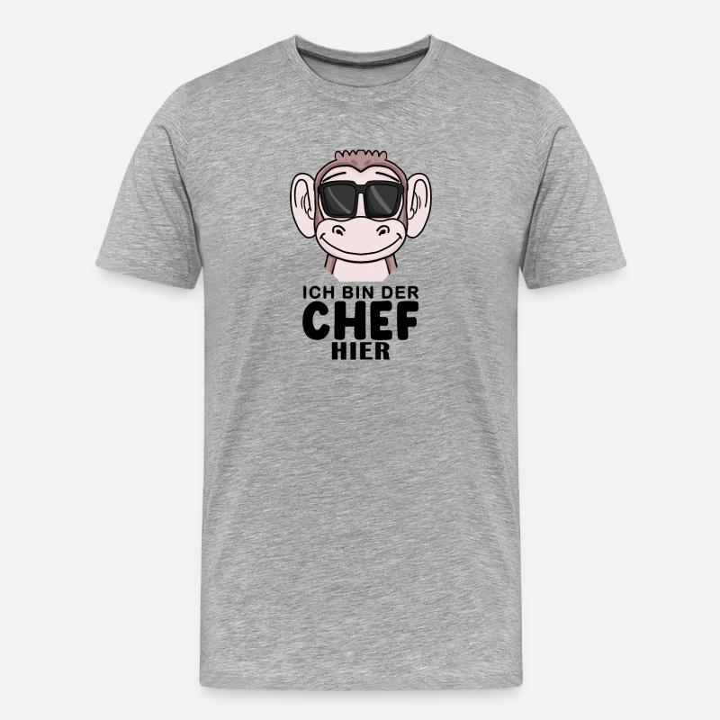 Cool Affe Chef - Männer Premium Bio T-Shirt - Grau meliert