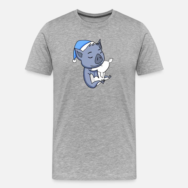 Fledermaus - Männer Premium Bio T-Shirt - Grau meliert