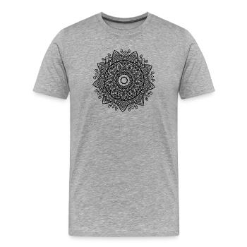 Mandala - T-shirt bio Premium Homme - gris chiné - Devant - Damien (186cm)