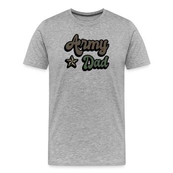 Armee Vater - Männer Premium Bio T-Shirt - Grau meliert - Vorne - Damien (186cm)