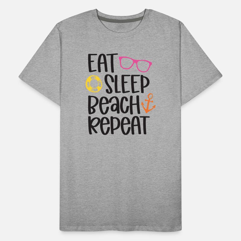 Manger dormir plage répéter T-shirt bio Premium Homme