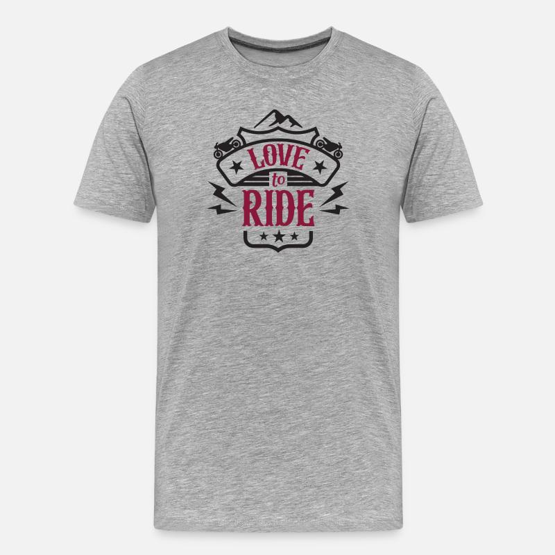 Liebe zu reiten - Männer Premium Bio T-Shirt - Grau meliert