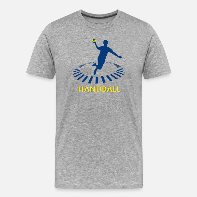 Handball - Männer Premium Bio T-Shirt - Grau meliert