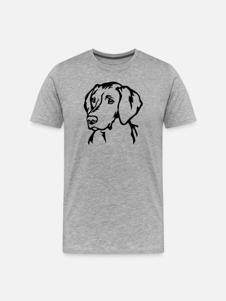Magyar Vizsla Head - T-shirt bio Premium Homme - gris chiné