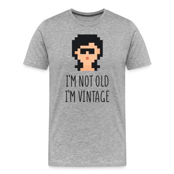 Je ne suis pas vieux je suis vintage - T-shirt bio Premium Homme - gris chiné - Devant - Damien (186cm)