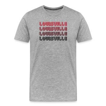 Typographie en dégradé de Louisville - T-shirt bio Premium Homme - gris chiné - Devant - Damien (186cm)