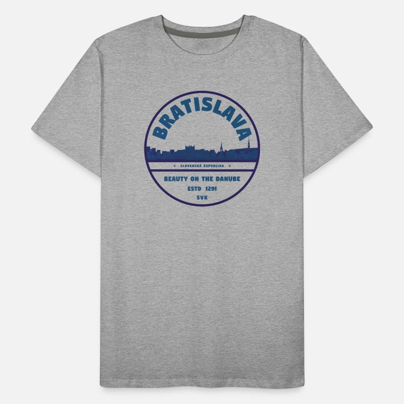 Bratislava Danube Skyline Emblem Men's Premium Organic T-Shirt