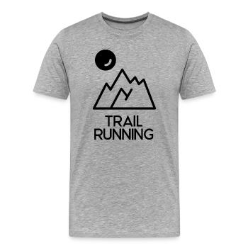 Trail Running - T-shirt bio Premium Homme - gris chiné - Devant - Damien (186cm)