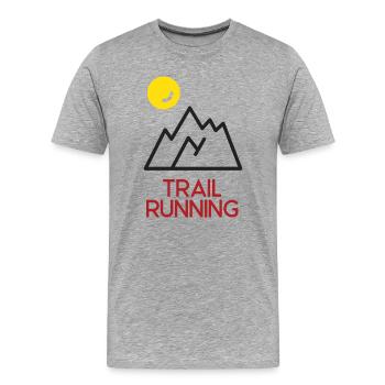 Trail Running - T-shirt bio Premium Homme - gris chiné - Devant - Damien (186cm)