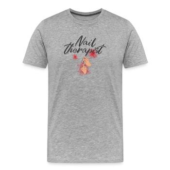 Thérapeute des ongles Drôles de concepteurs d’ongles - T-shirt bio Premium Homme - gris chiné - Devant - Damien (186cm)