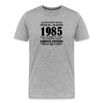 1985 - Born 1985 - Year of construction 1985 - Men's Premium Organic T-Shirt - heather grey - Front - Damien (186cm)