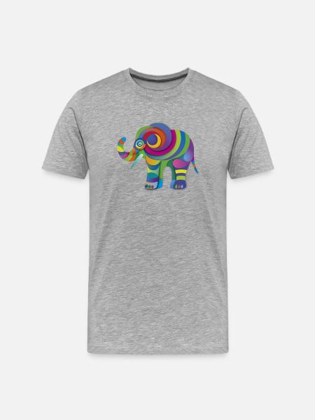 Kleiner Farbenelefant - Männer Premium Bio T-Shirt - Grau meliert