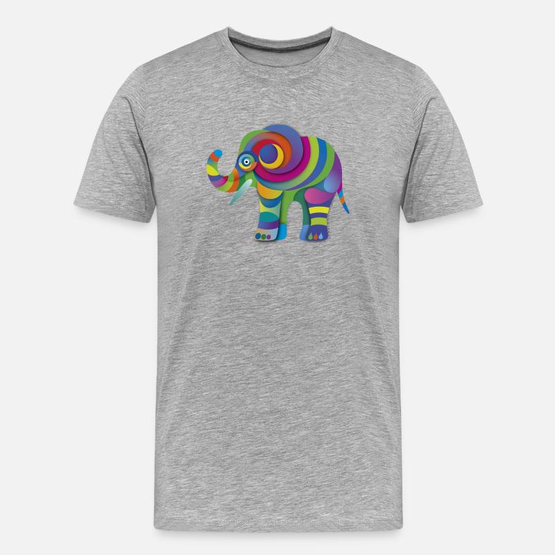 Kleiner Farbenelefant - Männer Premium Bio T-Shirt - Grau meliert
