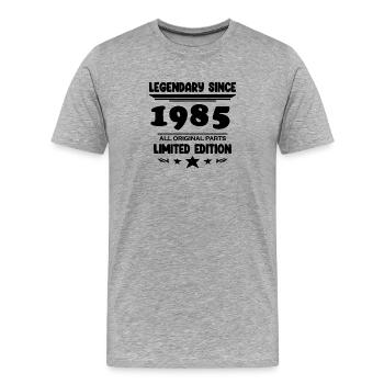 1985 - Born 1985 - Year of construction 1985 - Men's Premium Organic T-Shirt - heather grey - Front - Damien (186cm)