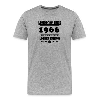 1966 - Born 1966 - Year of construction 1966 - Men's Premium Organic T-Shirt - heather grey - Front - Damien (186cm)