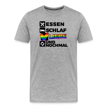 Liebe Herz Lgbt Statement Rechte Homosexueller - Männer Premium Bio T-Shirt - Grau meliert - Vorne - Damien (186cm)