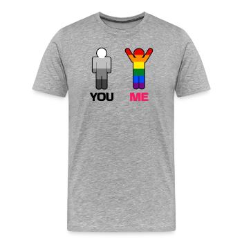 Gleichgeschlechtliche Partnerschaft Lgbt Homo Gay - Männer Premium Bio T-Shirt - Grau meliert - Vorne - Damien (186cm)