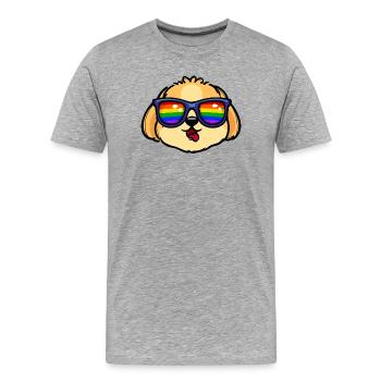Cool Lgbt Dog Sexualité Relation Fier Gay - T-shirt bio Premium Homme - gris chiné - Devant - Damien (186cm)