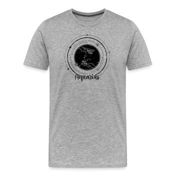 Zodiaque du Verseau - T-shirt bio Premium Homme - gris chiné - Devant - Damien (186cm)