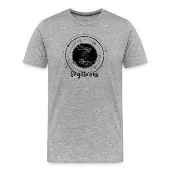 Zodiaque du Sagittaire - T-shirt bio Premium Homme - gris chiné - Devant - Damien (186cm)