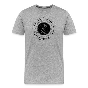 Midnight Spark Silhouette - Männer Premium Bio T-Shirt - Grau meliert - Vorne - Damien (186cm)