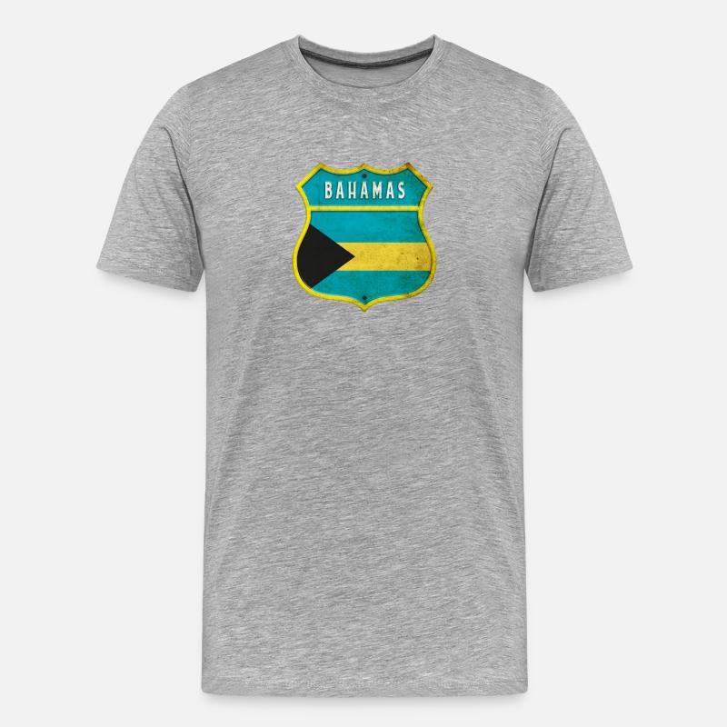 Bahamas Wappen Flaggen Design - Männer Premium Bio T-Shirt - Grau meliert