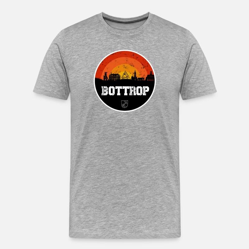 Bottrop Skyline - Männer Premium Bio T-Shirt - Grau meliert