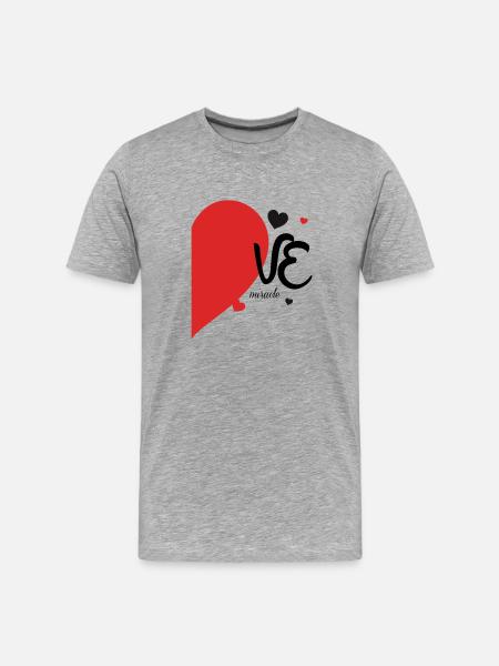 Romantisches Herzblatt-Design auf Textil - Männer Premium Bio T-Shirt - Grau meliert