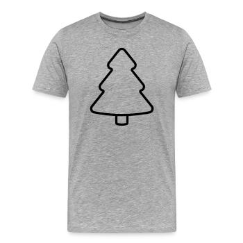 Arbre de Noël, sapin, sapin, Noël - T-shirt bio Premium Homme - gris chiné - Devant - Damien (186cm)