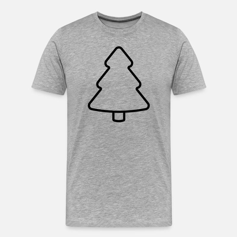 Tannenbaum Icon Weihnachtsbaum Kontur - Männer Premium Bio T-Shirt - Grau meliert