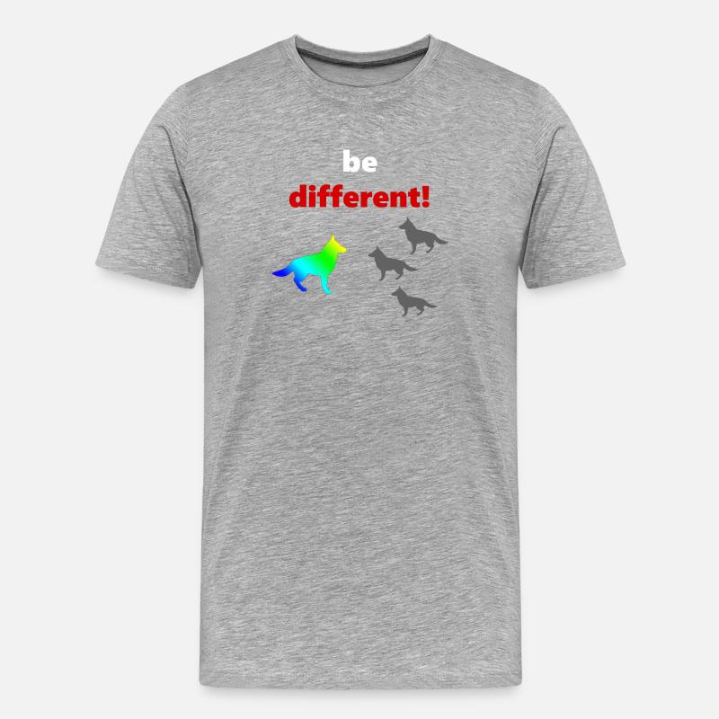 tolle Hundesprüche, Be Different - Männer Premium Bio T-Shirt - Grau meliert