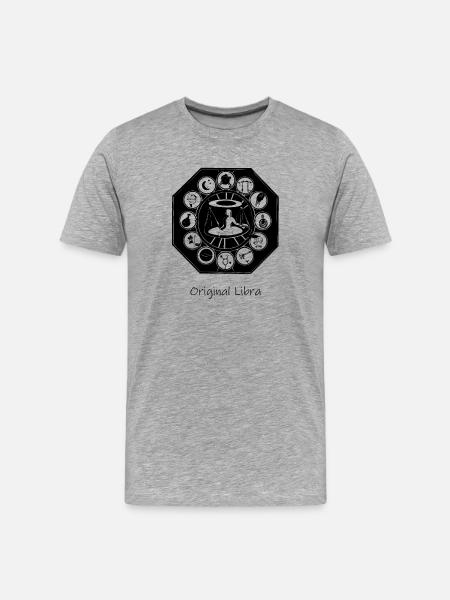 Zodiac sign Libra 002 black - Men's Premium Organic T-Shirt - heather grey