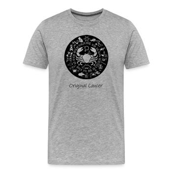 Sternzeichen Krebs 001 schwarz - Männer Premium Bio T-Shirt - Grau meliert - Vorne - Damien (186cm)