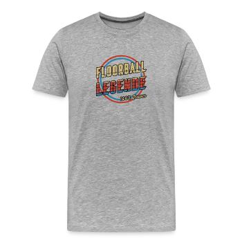 Légende du floorball - T-shirt bio Premium Homme - gris chiné - Devant - Damien (186cm)