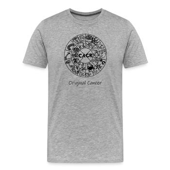 Sternzeichen Krebs 003 schwarz - Männer Premium Bio T-Shirt - Grau meliert - Vorne - Damien (186cm)
