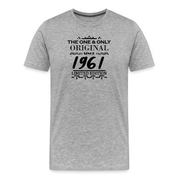 1961 - Year of construction 1961 - Born 1961 - Men's Premium Organic T-Shirt - heather grey - Front - Damien (186cm)