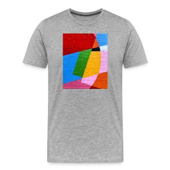 Colourful Wall - Men's Premium Organic T-Shirt - heather grey - Front - Damien (186cm)