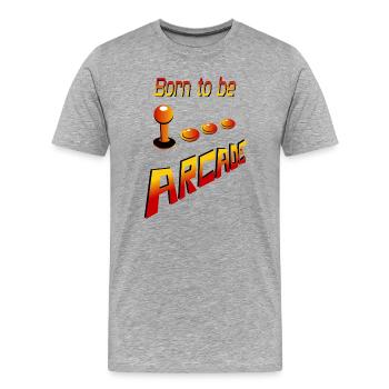 Born to be Arcade - Männer Premium Bio T-Shirt - Grau meliert - Vorne - Damien (186cm)