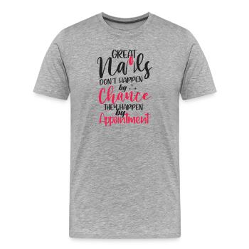 Les grands ongles ne viennent pas par hasard - T-shirt bio Premium Homme - gris chiné - Devant - Damien (186cm)