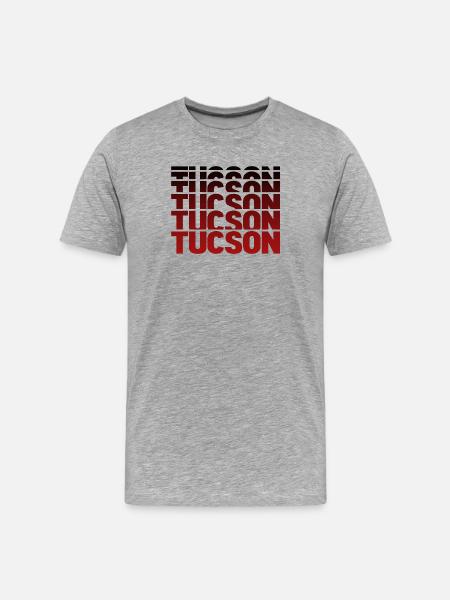 Tucson Lettering Gradient Poster - Men's Premium Organic T-Shirt - heather grey