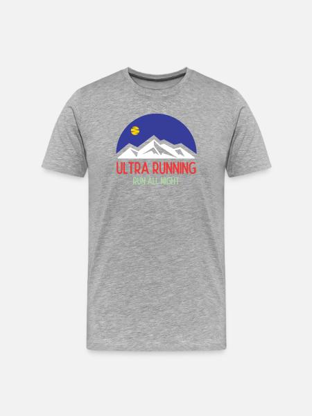 Ultra Running – Run All Night - Men's Premium Organic T-Shirt - heather grey