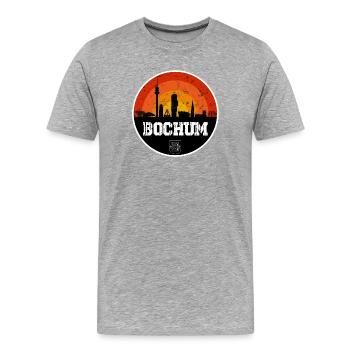 Ligne d’horizon de Bochum avec armoiries - T-shirt bio Premium Homme - gris chiné - Devant - Damien (186cm)