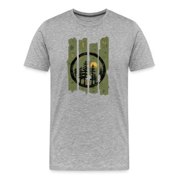 Runenwald - Männer Premium Bio T-Shirt - Grau meliert - Vorne - Damien (186cm)