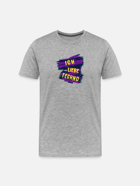 J’adore la techno - T-shirt bio Premium Homme - gris chiné
