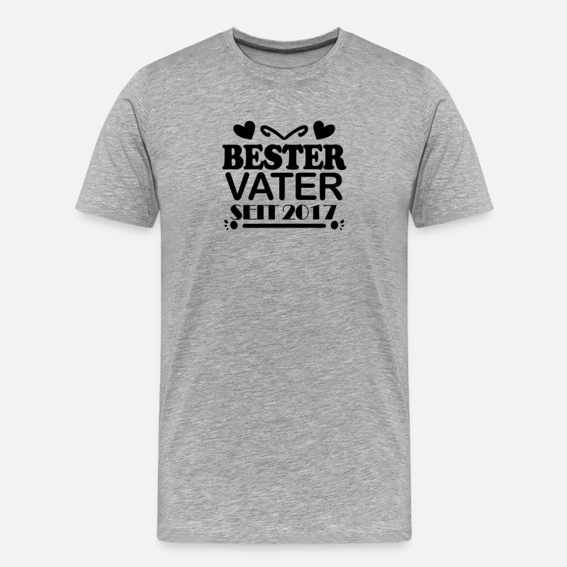Bester Vater seit 2017 - Männer Premium Bio T-Shirt - Grau meliert