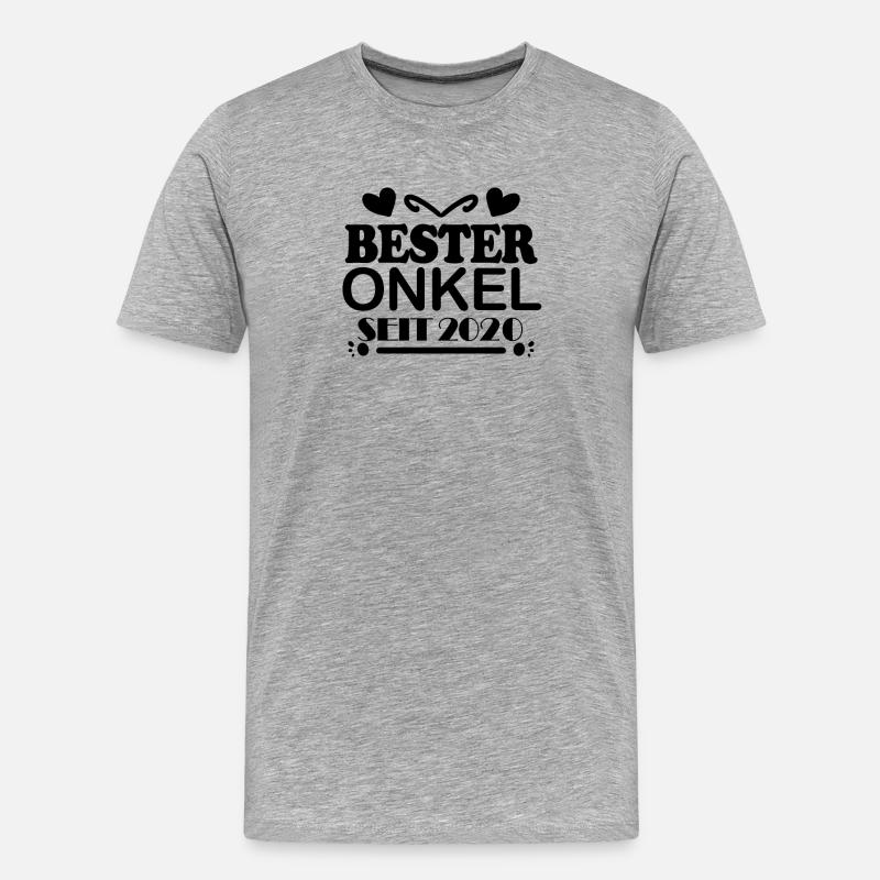 Bester Onkel seit 2020 - Männer Premium Bio T-Shirt - Grau meliert